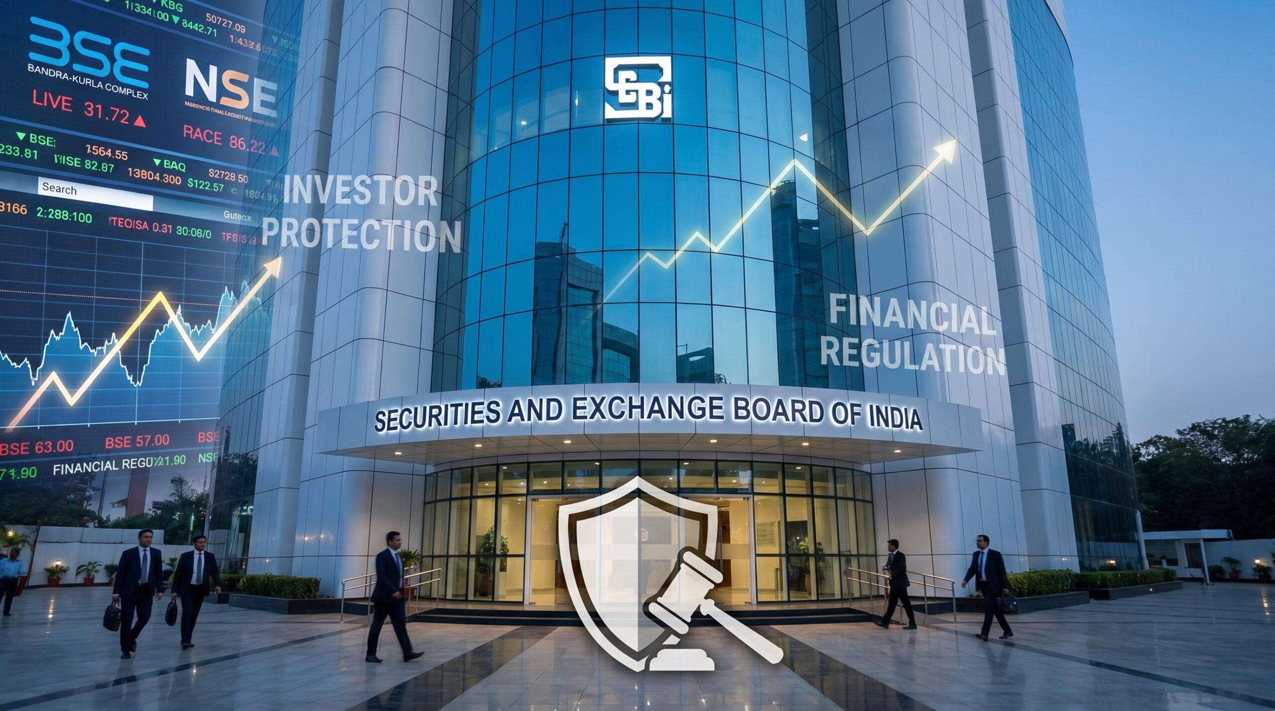 SEBI headquarters and Indian stock market